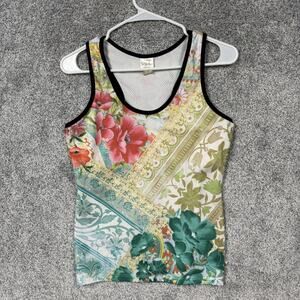 So Sporty Tank Top L Floral Racerback Yoga Layering Athleisure Soft Girl Boho